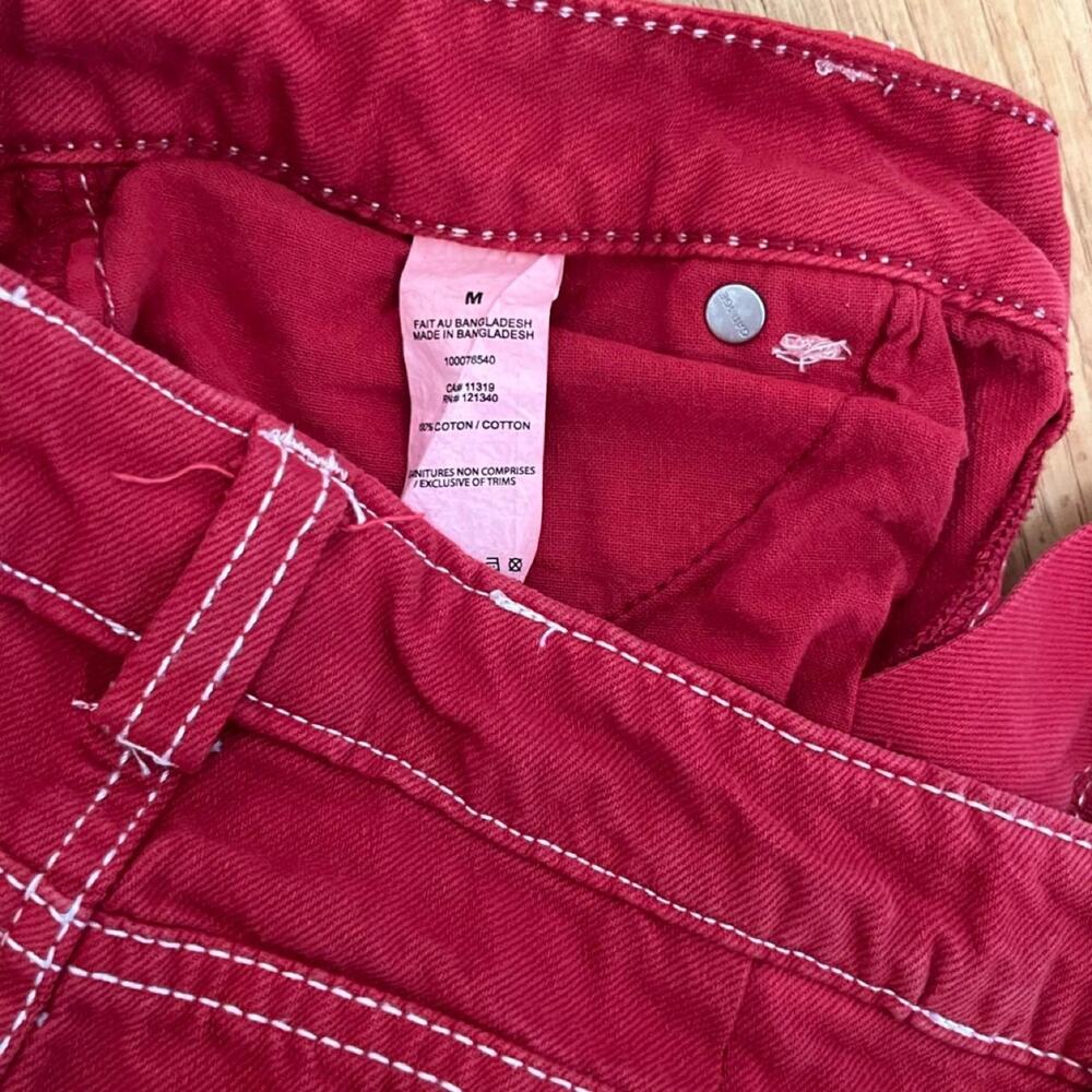 Garage red denim mini skirt - Picture 3 of 4